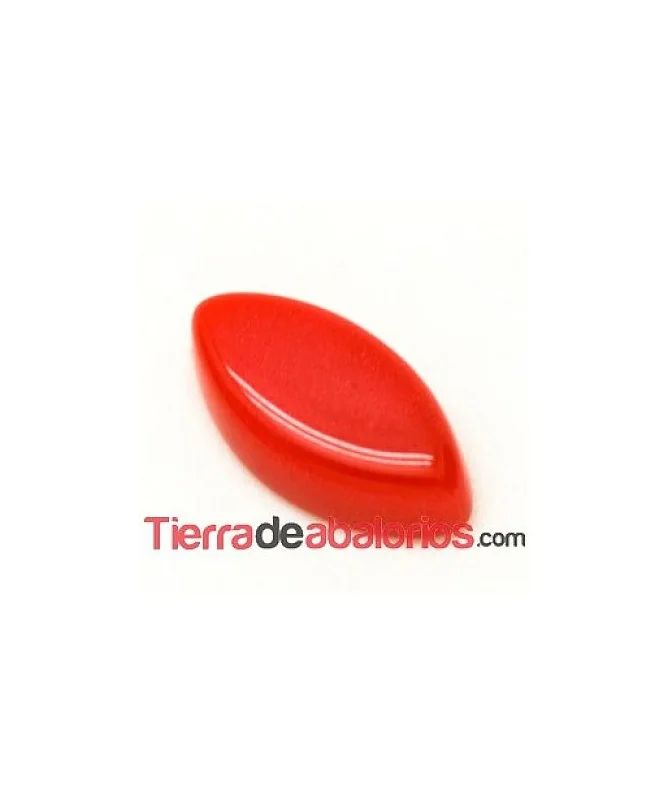 Cabujón Resina Rombo 14x7mm Rojo