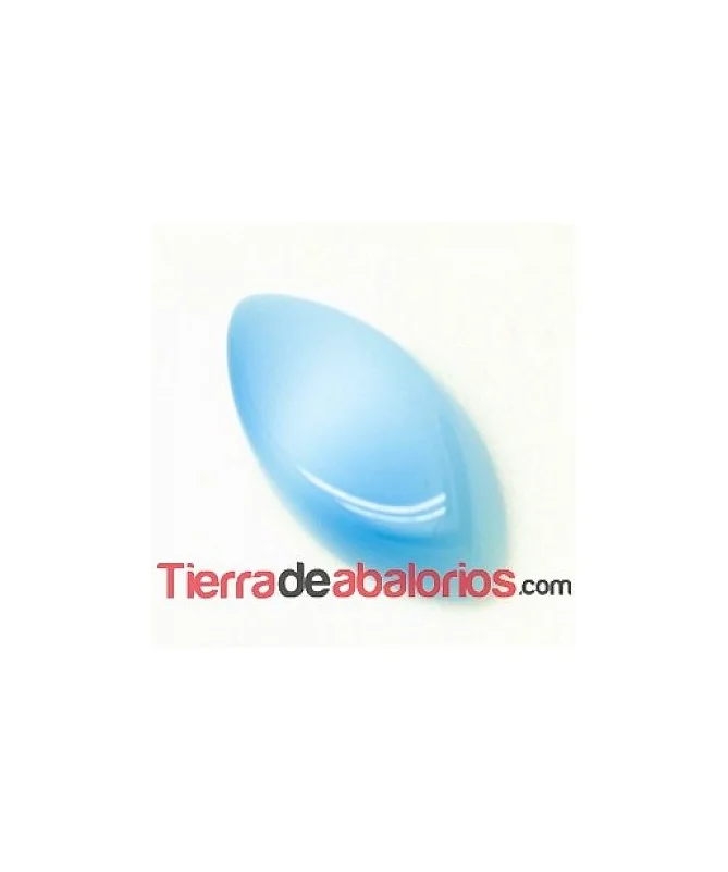 Cabujón Resina Rombo 14x7mm Celeste