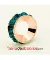 Rondel Oro Rosa con Strass 10mm Agujero 5mm Blue Zircon
