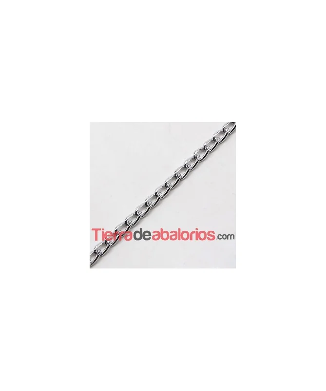 Cadena de Aluminio Eslabón 6x3,5mm, Plateada