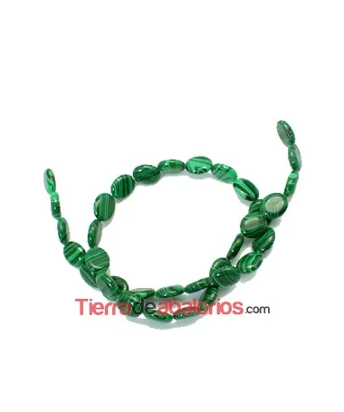 Malaquita Oval 12x10mm Agujero 1,1mm