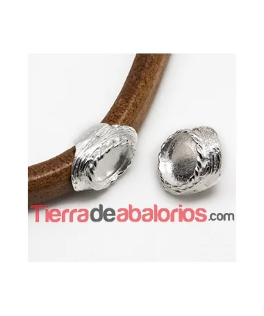 Entrepieza Regaliz 20x14mm para Cabujón de 12mm, Agujero 10x7mm Plateada | Tierra de Abalorios