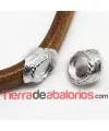 Entrepieza Regaliz 20x14mm para Cabujón de 12mm, Agujero 10x7mm Plateada | Tierra de Abalorios