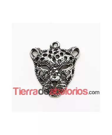 Colgante Pantera con Anilla 23x19mm, Plateado