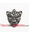 Colgante Pantera con Anilla 23x19mm, Plateado
