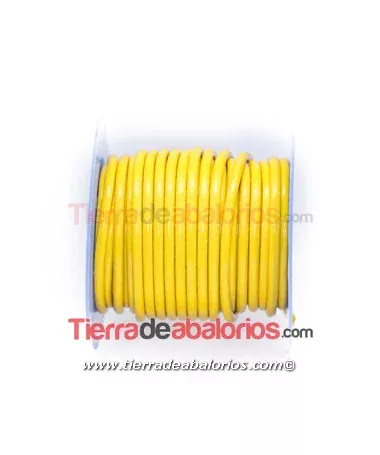 Cordón de Cuero Indú 1,5mm Amarillo