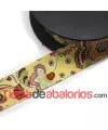 Cinta de Lycra Italiana Ancho 3cm Amarillo Estapado Floral