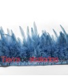 Pluma de Gallo Tintada Tamaño Variado 5 a 12cm Azul Jean