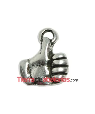 Colgante Emoticono Me Gusta 13x16mm, Plateado