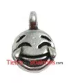 Colgante Emoticono Llorando de Risa 16x11mm, Plateado