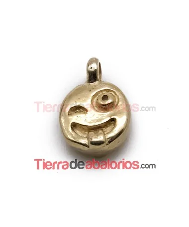 Colgante Emoticono Lengua y Guino 16x11mm Dorado
