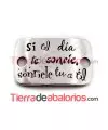 Entrepieza Curvada 38x24mm Si el Día te Sonríe... Plateada