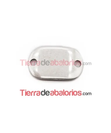 Entrepieza Curvada Lisa 38x24mm, Plateada Entrepieza Curvada Lisa 38x24mm, Plateada