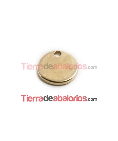 Chapa Circular para Grabar 14mm, Dorado Matizado Chapa Circular para Grabar 14mm, Dorado Matizado