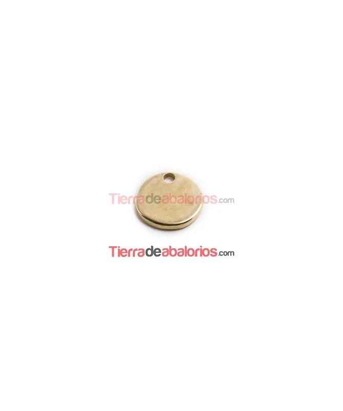Chapa Circular para Grabar 14mm, Dorado Matizado Chapa Circular para Grabar 14mm, Dorado Matizado