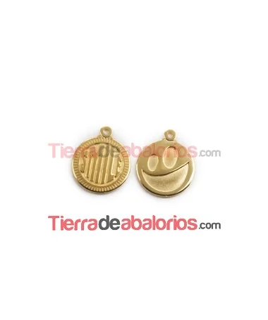 Medalla 15mm Smile, Dorada Medalla 15mm Smile, Dorada