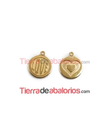 Medalla 15mm Love, Dorada Medalla 15mm Love, Dorada