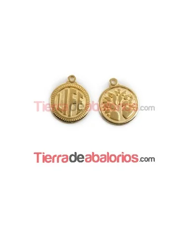 Medalla 15mm Life, Dorada