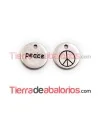 Medalla 14mm Peace, Plateada