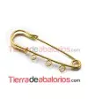 Imperdible 60mm con 3 Anillas, Dorado