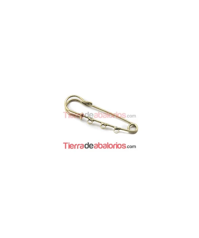 Imperdible 60mm con 3 Anillas, Oro Viejo