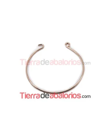Pulsera Abierta de Metal 57mm, Oro Rosa