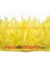 Fleco de Pluma de Pavo 10/12cm aprox. Amarilla 1mt.