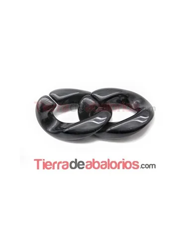 Eslabón Acrilico 28x20mm Negro Eslabón Acrilico 28x20mm Negro