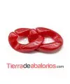 Eslabón Acrílico 28x20mm Rojo Efecto Piedra