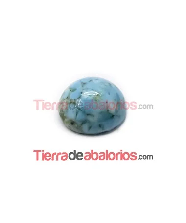 Cabujón de Cristal 12mm, Turquesa Matrix