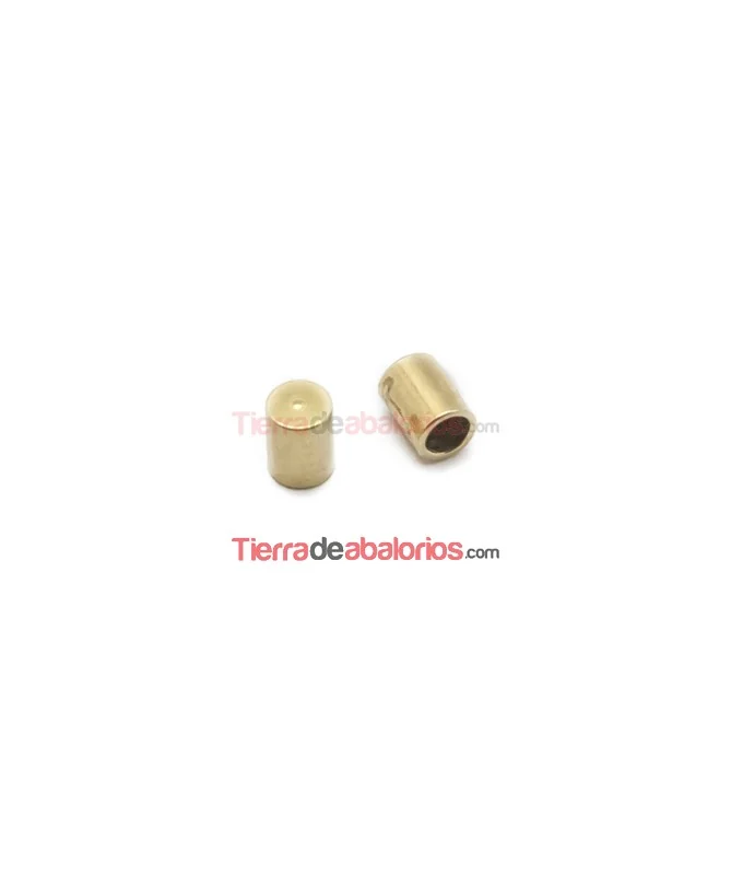 Tubo Terminal 4x3mm Agujero 2mm, Dorado