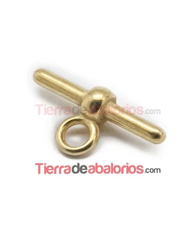 Cierre o Conector para Caucho Hueco 18x2,1mm con Anilla, Dorado
