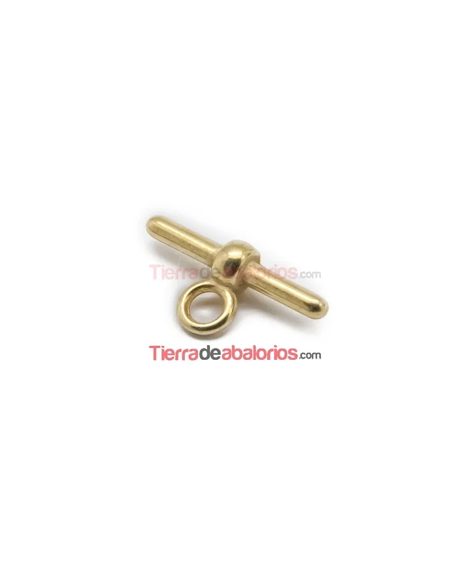 Cierre o Conector para Caucho Hueco 18x2,1mm con Anilla, Dorado