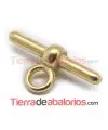 Cierre o Conector para Caucho Hueco 18x2,1mm con Anilla, Dorado