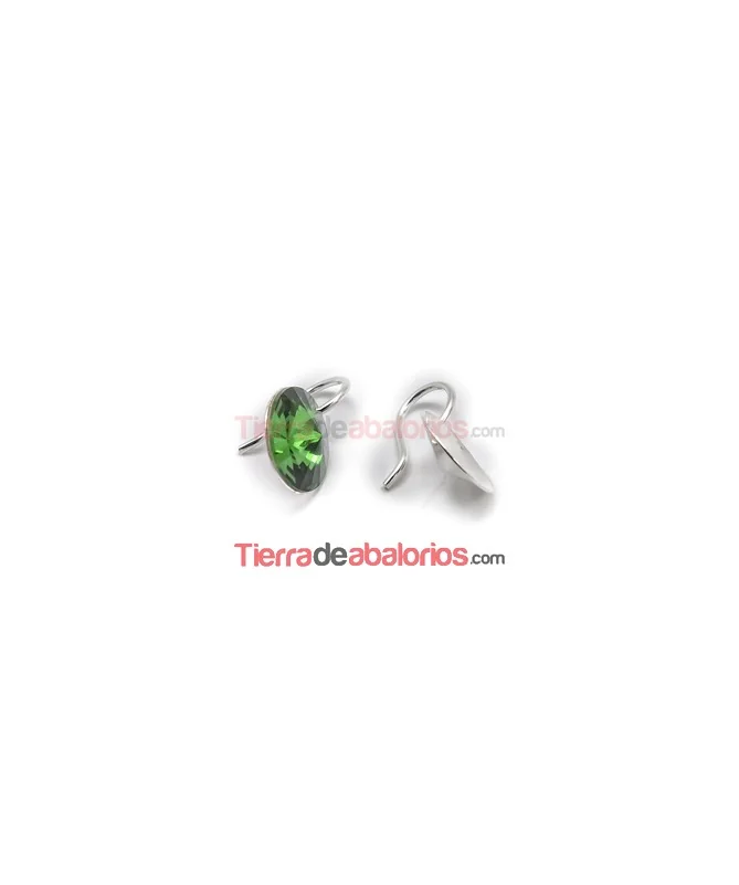 Gancho Hippy para Rivoli de 12mm, Plata de Ley Gancho Hippy para Rivoli de 12mm, Plata de Ley