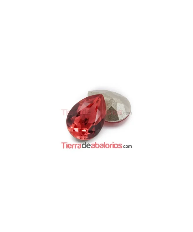 Cabujón Pear Swarovski 14x10mm, Padparadscha