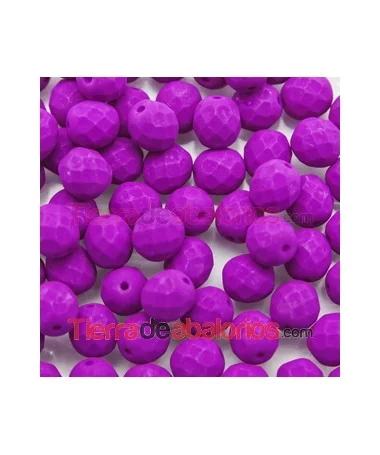 Facetada 6mm Violet Neón Mate Facetada 6mm Violet Neón Mate