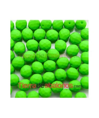 Facetada 8mm Green Neón Mate Facetada 8mm Green Neón Mate