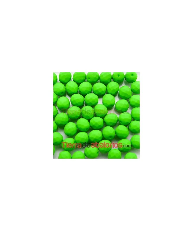 Facetada 8mm Green Neón Mate