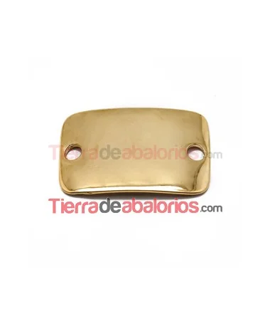 Entrepieza Curvada 38x24mm Rectangular Lisa, Dorada