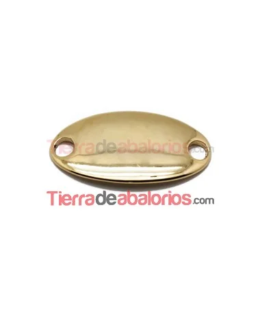 Entrepieza Curvada Oval 38x19mm, Dorada Entrepieza Curvada Oval 38x19mm, Dorada