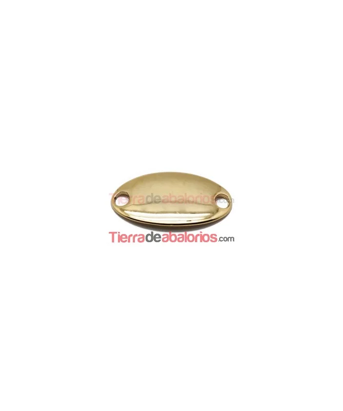 Entrepieza Curvada Oval 38x19mm, Dorada Entrepieza Curvada Oval 38x19mm, Dorada