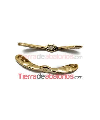 Entrepieza Alas 49x10mm Agujero centro 3mm Dorada