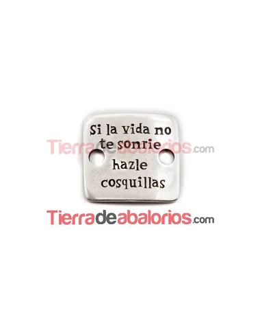 Entrepieza Curvada 27mm Si la Vida no te Sonríe... Plateada Entrepieza Curvada 27mm Si la Vida no te Sonríe... Plateada