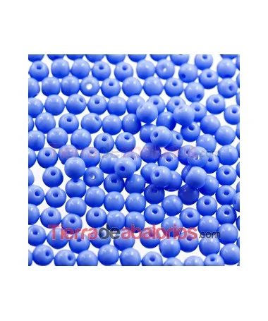 Perla de Cristal Checo 4mm, Azul Opaco Perla de Cristal Checo 4mm, Azul Opaco