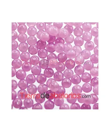 Perla de Cristal Checo 4mm, Rosa Opal