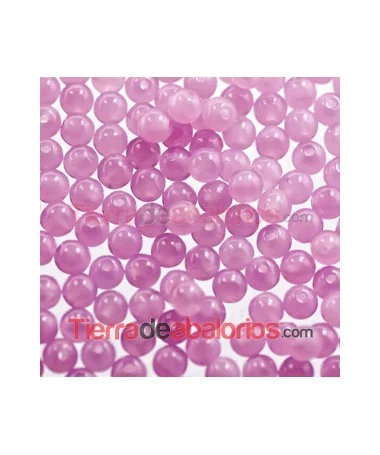 Perla de Cristal Checo 4mm, Rosa Opal