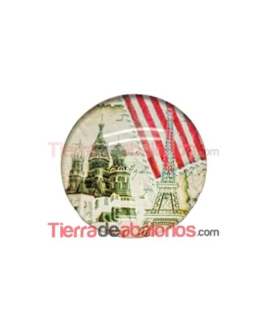 Cabujón Cristal 30mm Torre Eiffel