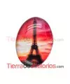 Cabujón Cristal 18x13mm Torre Eiffel Atardecer