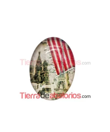 Cabujón Cristal 18x13mm Torre Eiffel